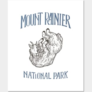 Mount Rainier National Park: Falling Mountain Goat Posters and Art